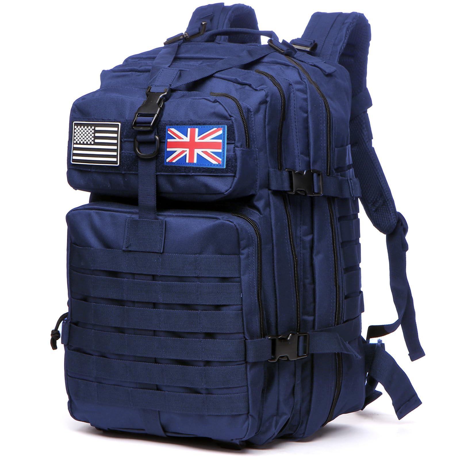 Thuram 50L Durable Nylon Waterproof Fishing Hunting Backpack Outdoor Military Rucksacks Tactical Sports Camping Hiking Bags (Navy blue)