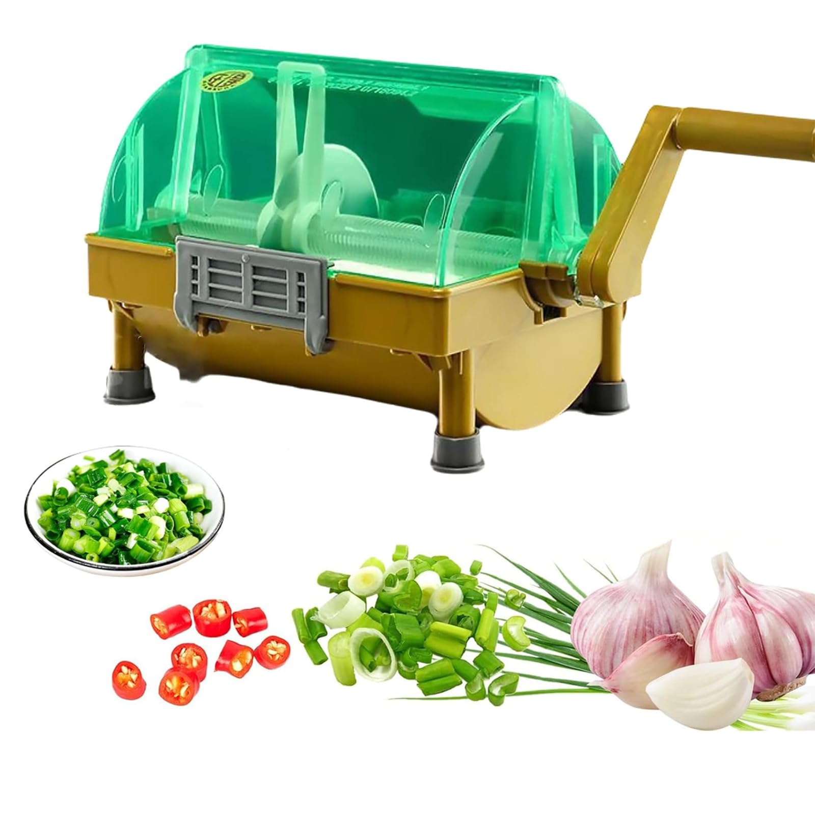 OLSKFUH Onion Chopper - Hand-Cranked, Stainless Steel Blade, 750G Capacity, Ideal For Chopping Onions, Leeks, Coriander, And Garlic,