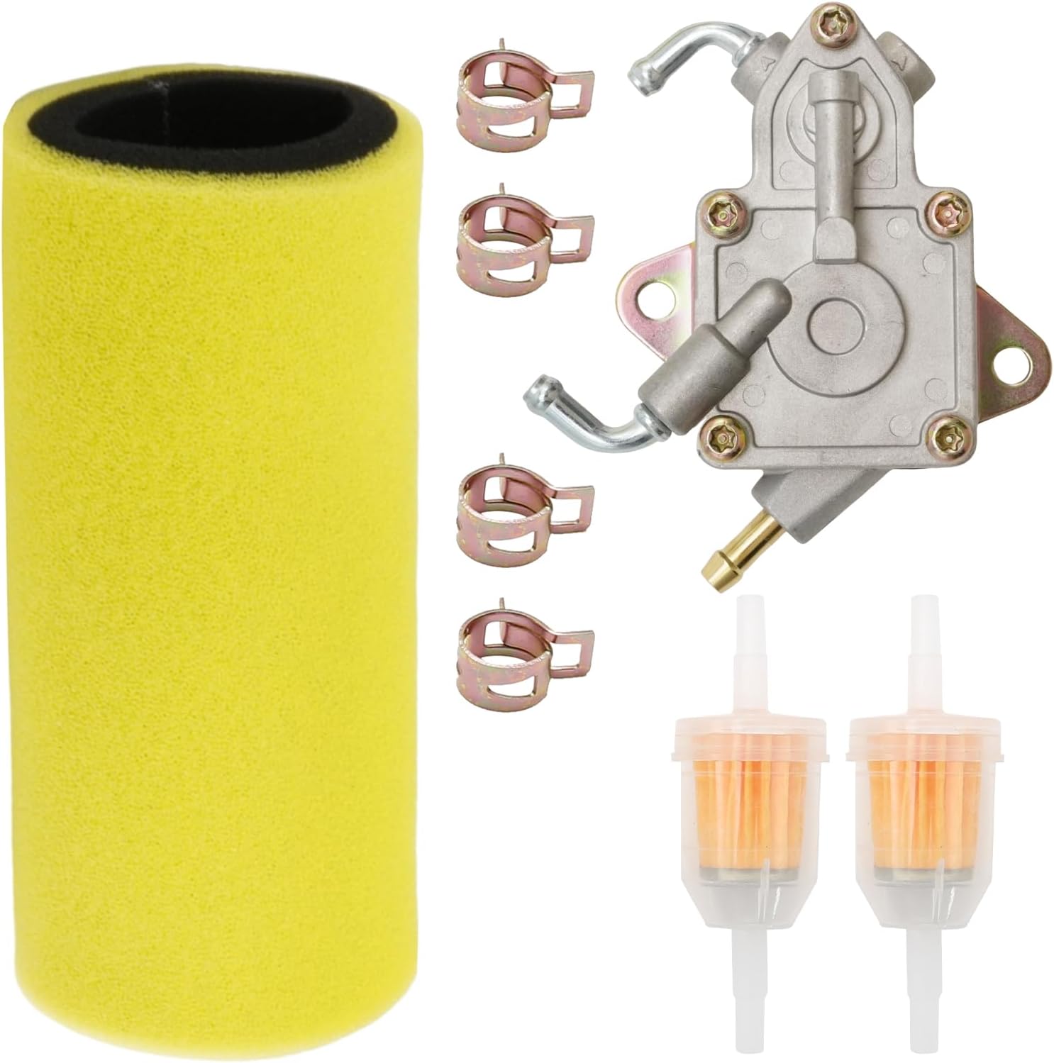 EATAKWARD 5UG-E4451-00-00 Dual Stage Foam Air Filter with Fuel Filter Fuel Pump Tune Up Kit, Replacement for Yamaha Rhino 660 YXR660 2004-2007, Replaces 5UG-13910-01-00