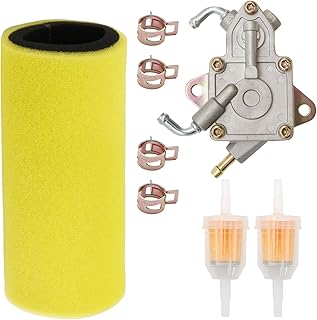 5UG-E4451-00-00 Dual Stage Foam Air Filter with Fuel Filter Fuel Pump Tune Up Kit, Replacement for Yamaha Rhino 660 YXR660 2004-2007, Replaces 5UG-13910-01-00