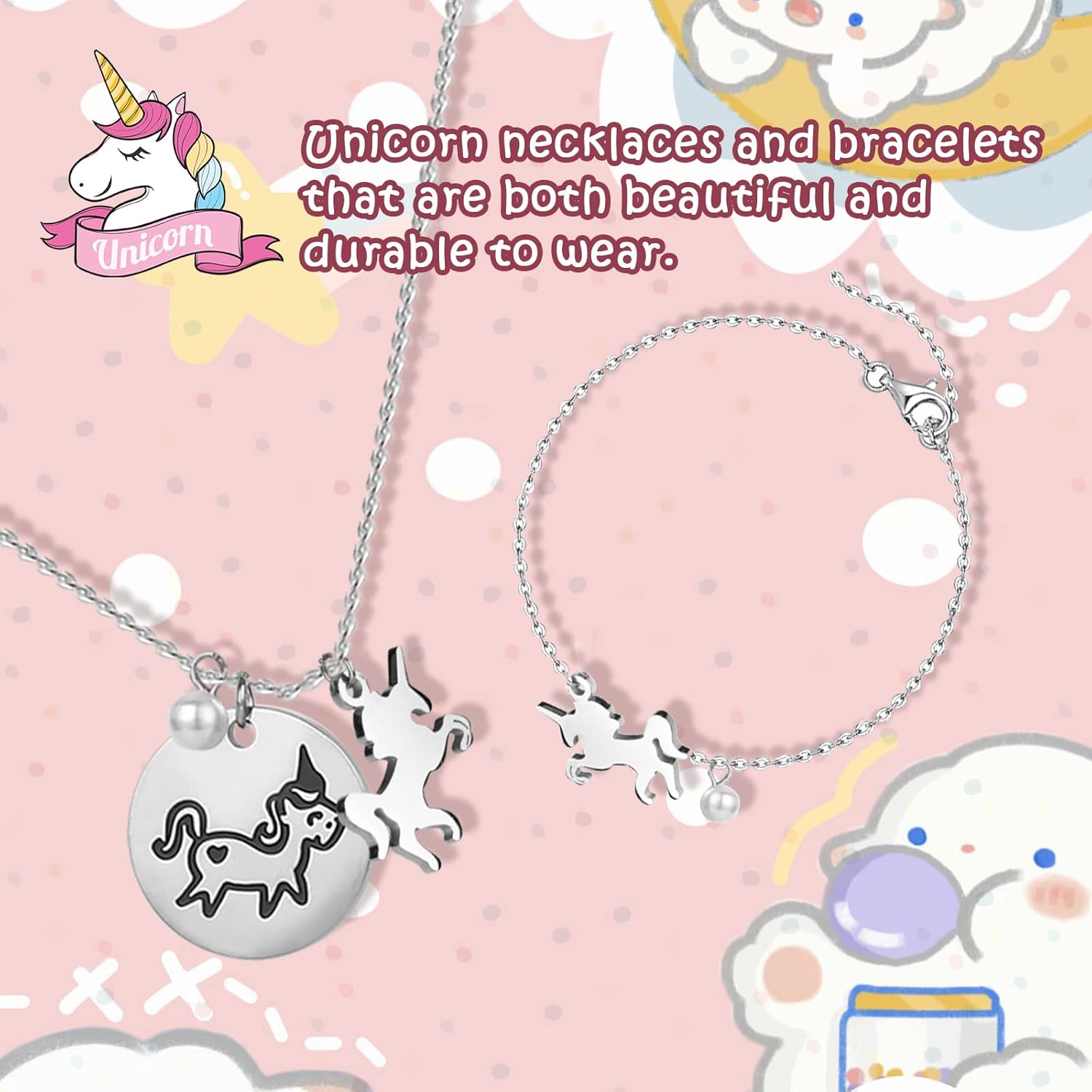 Musical Jewelry Box for Girls 8.07 x 5.12 x 6.14 with 3 Pullout Drawers Spinning Ballerina & Unicorn Jewelry Set, Music Boxes for Birthday Valentine Christmas Gift Waltz of Flowers Tune - Image 5