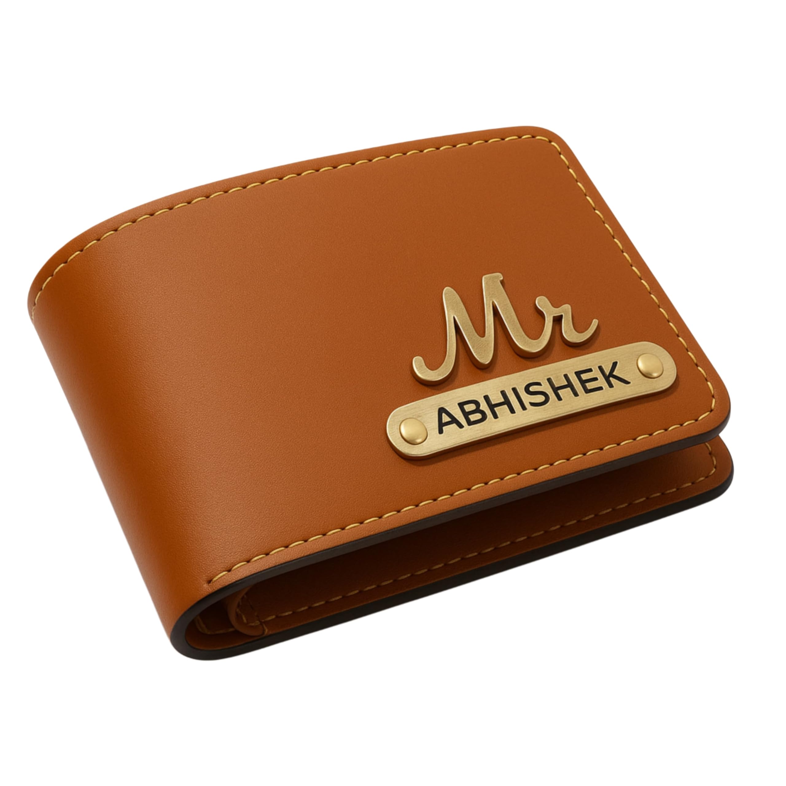 Men's Personalized Wallet I Customized Slim Stylish Leather Purse with Name & Charm I Unique Birthday Anniversary Gift for Men Boy Love Husband Employees Clients - (Brown)-image-40