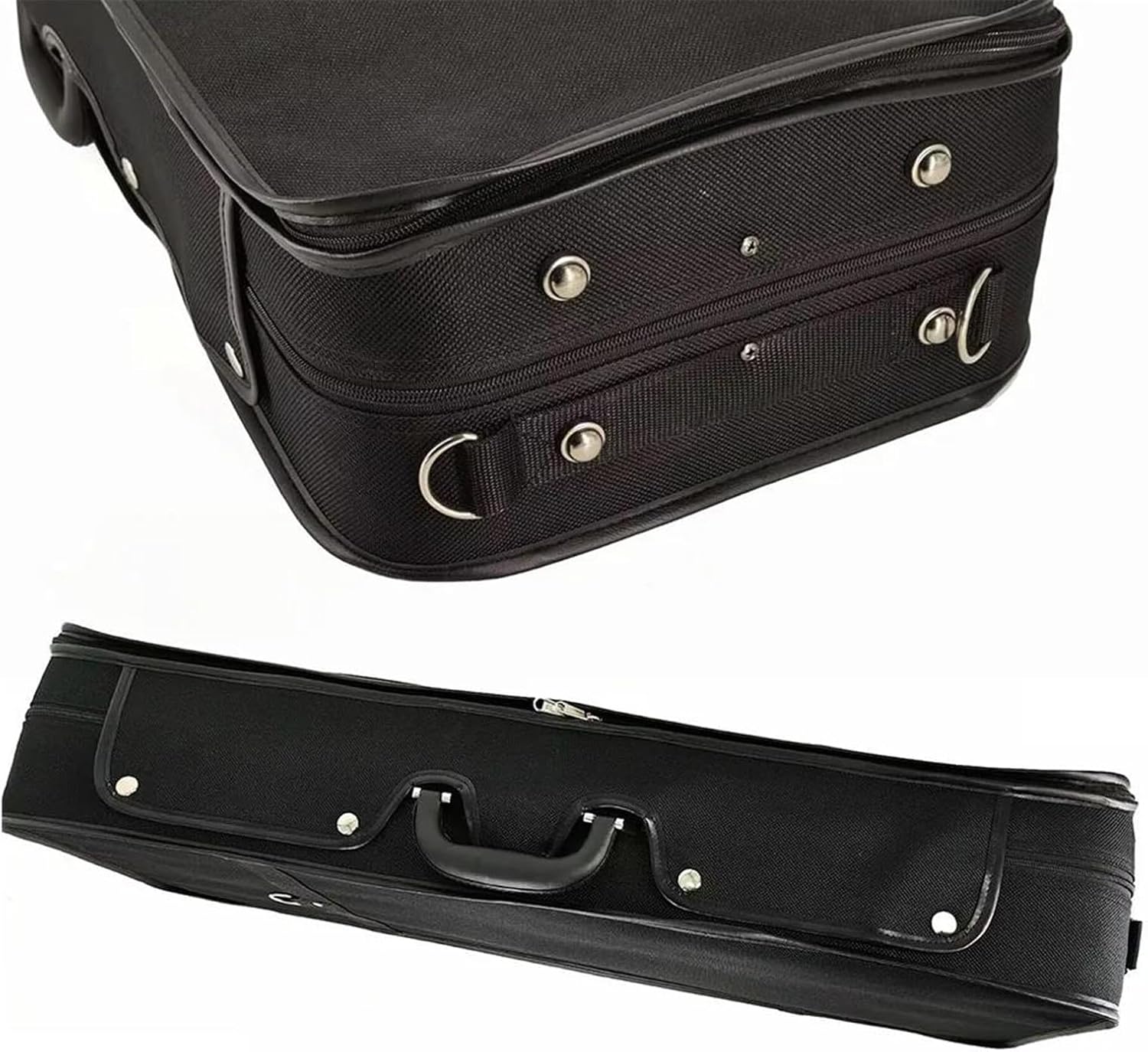 Violin instrument case Black Oxford Cloth Foam Rectangular Violin Case With Outer Storage Bag With Hygrometer For 4/4 Violin