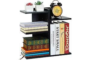 PAG Wood Desktop Shelf Small Bookshelf Desk Supplies Organizers and Accessories Storage...