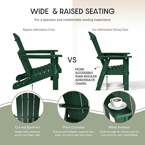 Vista 138 de WestinTrends Malibu Malibu Patio al aire libre HDPE plástico Adirondack silla comedor teca