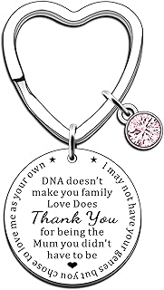 Step Mum Gifts Step Mum Keyring Mother’s Day Gifts for Step Mum Birthday Keyring Gift for Step Mum Stepmother Present from Daughter Son Kids