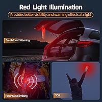 Vista 3 de Dawnrise LED Camping Lantern, Up to 350 Hours Rechargeable Camping Light, 4 Modes Outdoor Flashlight Lantern with Red Light, Water Resistant