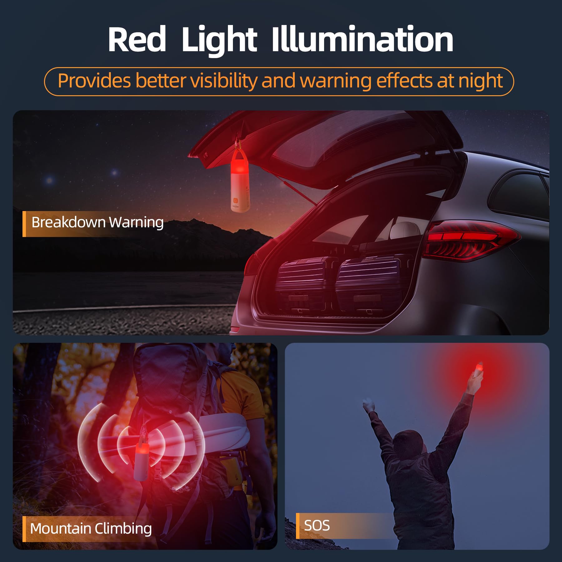 Dawnrise Lot de 2 lanternes de camping LED 350 lm, jusqu'à 350 heures de fonctionnement, 3200 mAh, 4 modes d'éclairage avec lumière rouge, lumière d'urgence portable pour panne de courant, camping,