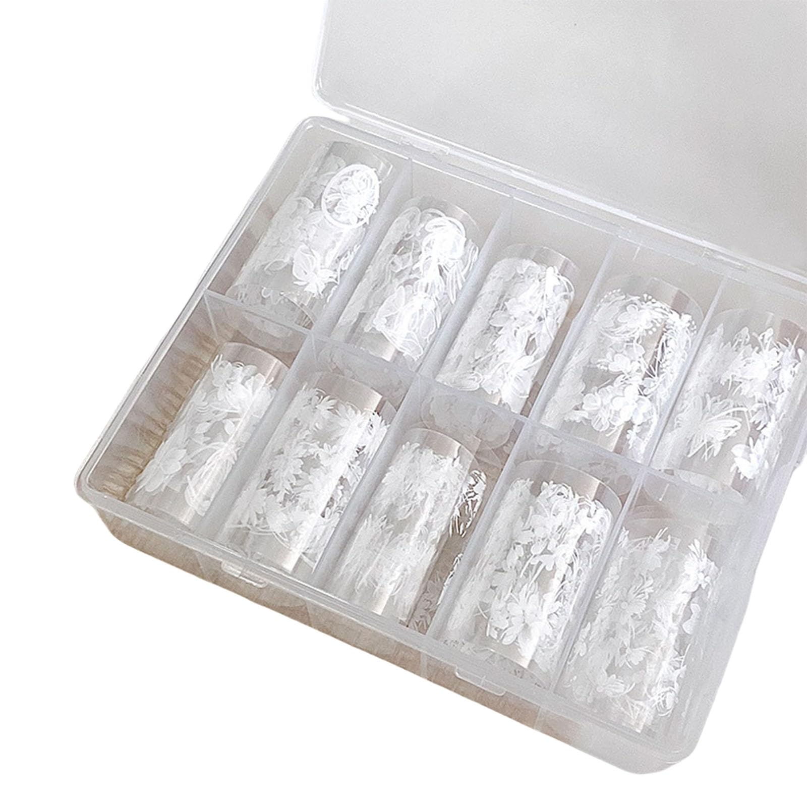 1Box Nails Art Foil Transfer Stickers Decals Flower Nails Foils Fingernail Tattooed Manicure Decors for Acrylic Flower Foil
