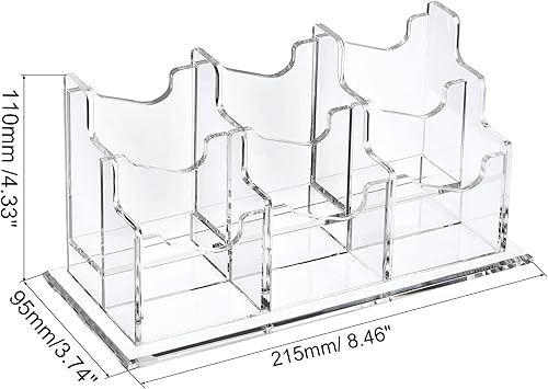 Miniatura 2 de PATIKIL Soporte para tarjetas de visita, acrílico vertical con 6 ranuras, soporte de exhibición para tarjetas de presentación para escritorio de