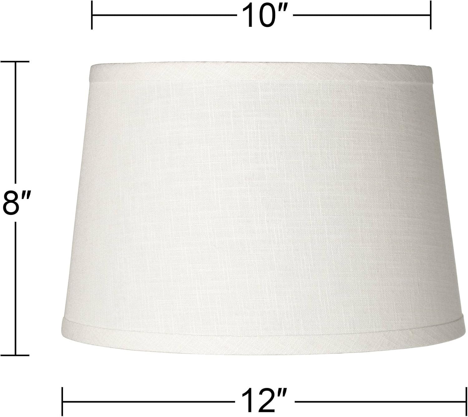 Set of 2 White Linen Drum Lamp Shades with Chrome Finish