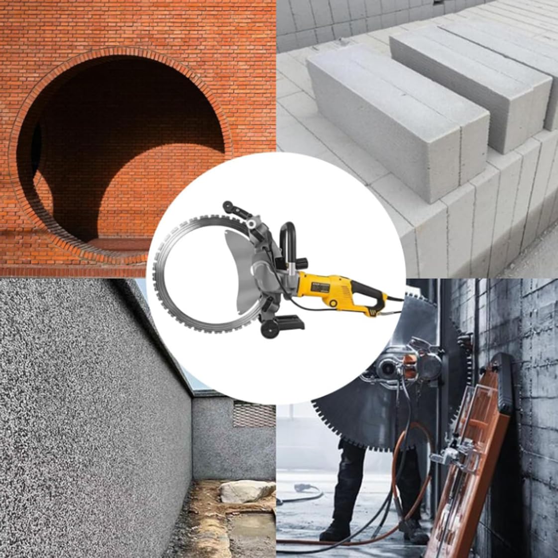 Scie à anneau électrique pour découpe murale, scie à béton 5000 W, scie à tronçonner électrique pour découpe de rainures pour béton,39cm