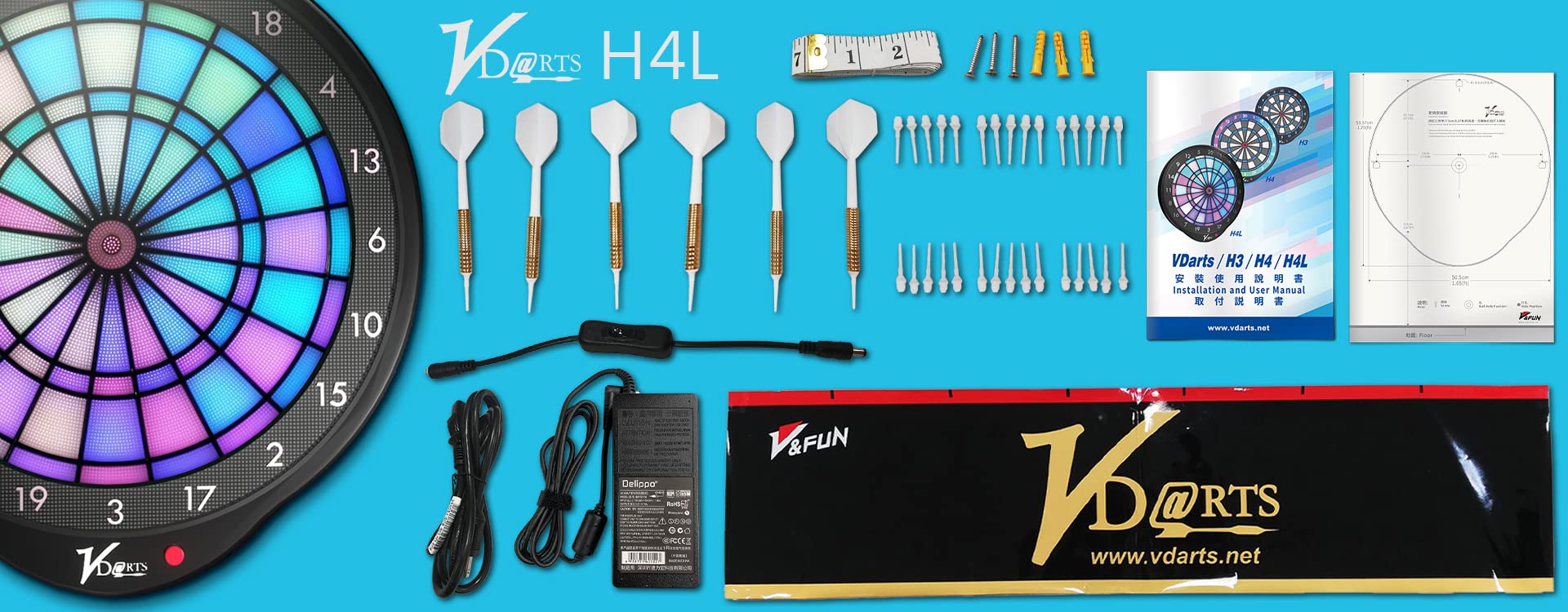 Vdarts H4L Online LED Effects Dartboard