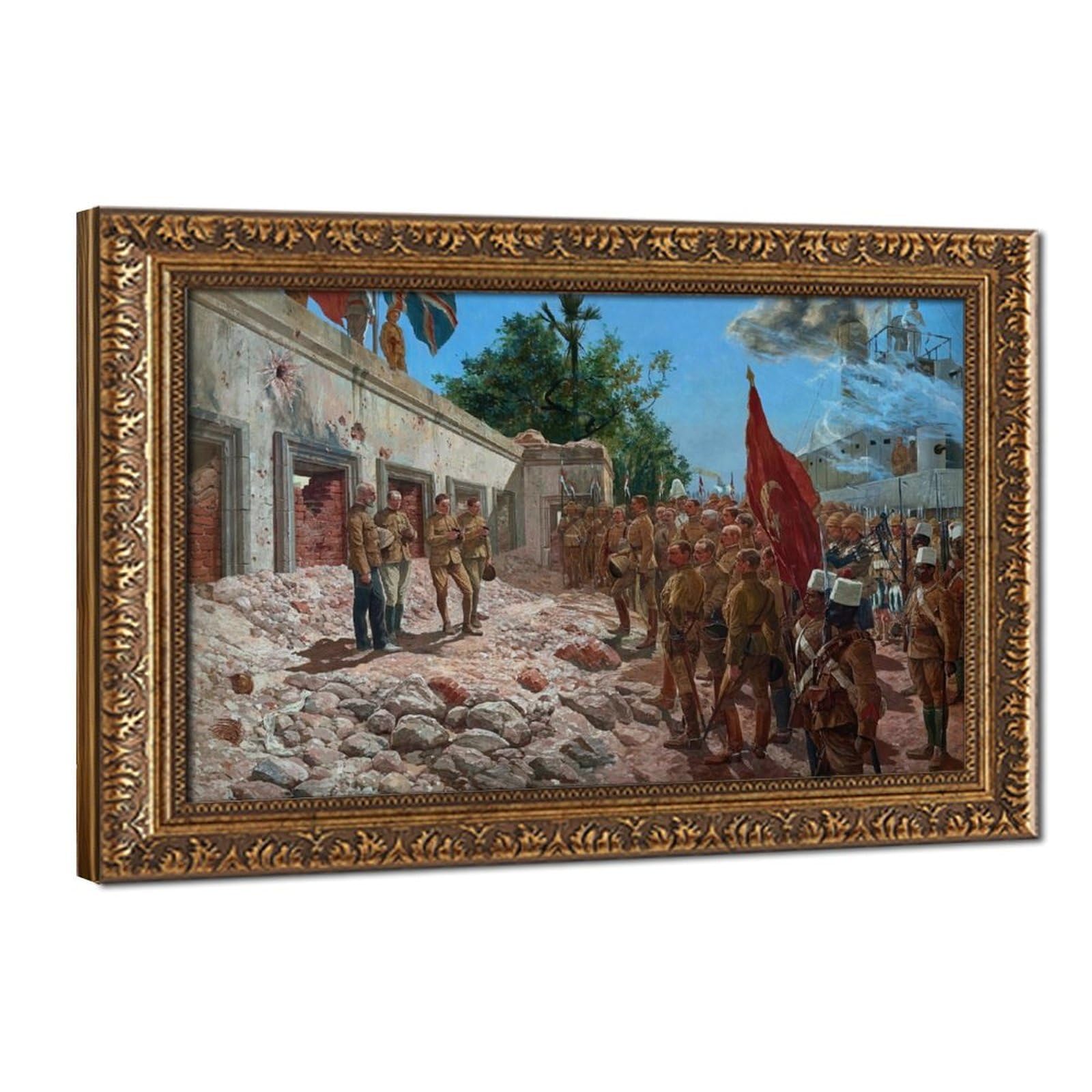 WCYB The Memorial Service for General Gordon, 4 September 1898 by Richard Caton Woodville Prints Posters Canvas Deco Paintings Wall Art For Office Living R