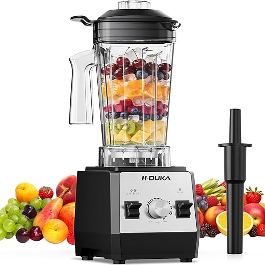 Blender, Countertop Blenders for Kitchen with 64oz Pitcher, Powerful 25000 PRM Blender for Smoothies, Ice Crushing, Frozen Fruits, Milkshakes, Pulse Function, Self-Cleaning (Silver Black)