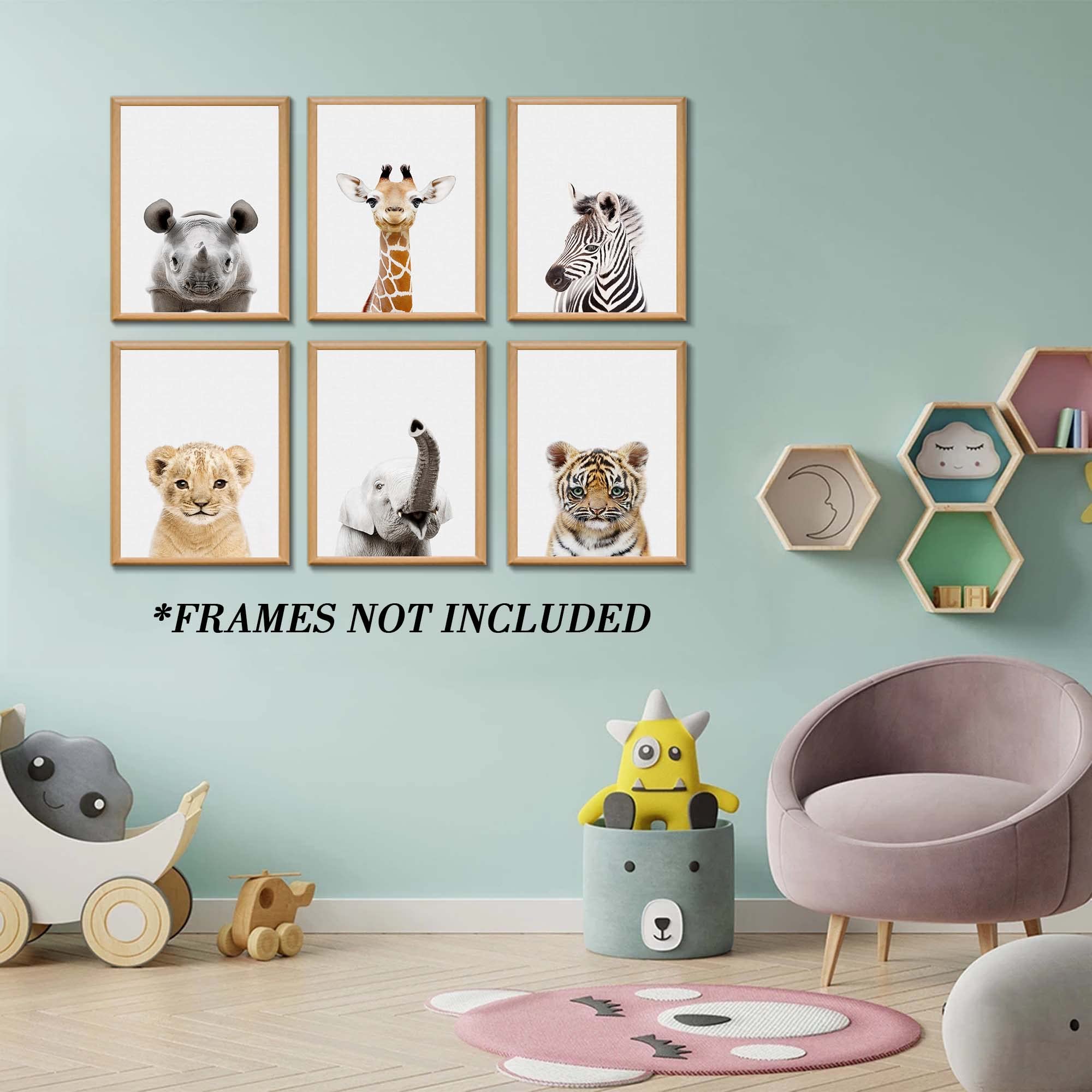 Nursery Baby Room Wall Art Decor, Jungle Nursery Baby Animal of Rhino
