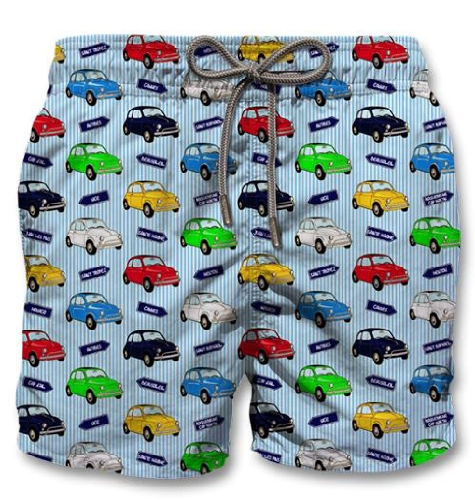 Saint Barth Mc2 Classic Swim Shorts Gustavia Lin3 Jelly Fiat 500
