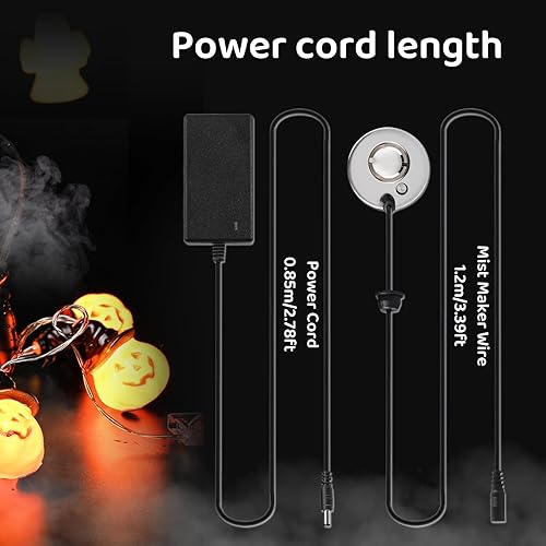 Vista 6 de Mxmoonant 11.8 fl oz/H ultrasónico niebla fabricante nebulizador metal atomizador con protector de salpicaduras extraíble para fuente de agua