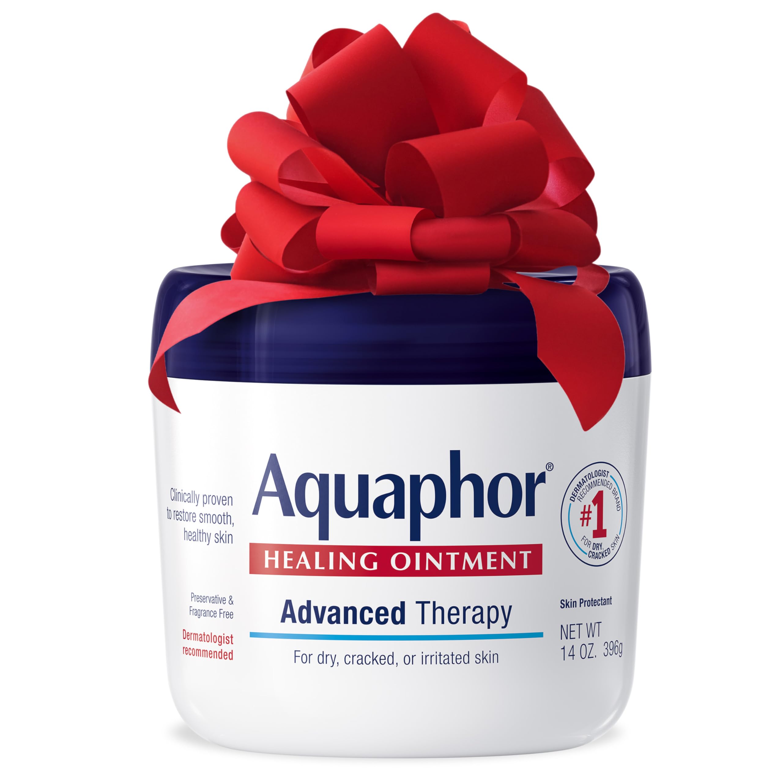 Aquaphor Healing Ointment, Advanced Therapy Skin Protectant, Multi-Purpose Healing Ointment and Body Moisturizer, For Dry, Cracked Skin, Minor Cuts and Burns, 14 Oz Jar