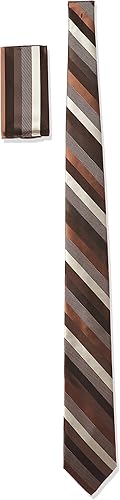 Miniatura 4 de Stacy Adams Conjunto de corbata a rayas de microfibra para hombre