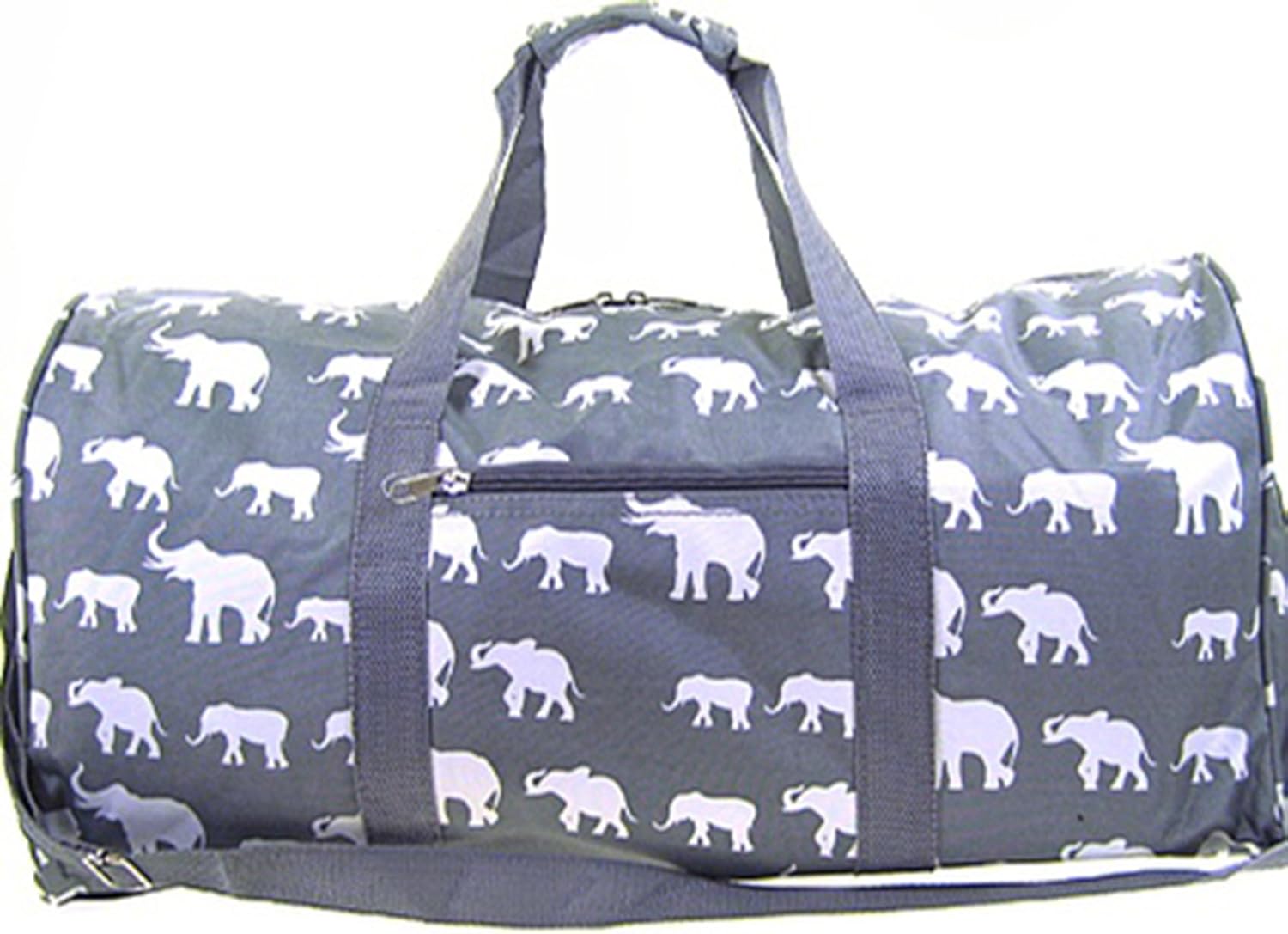 Gray Elephant Print Duffle Bag Travel Luggage Carryon Dance Cheer Bag