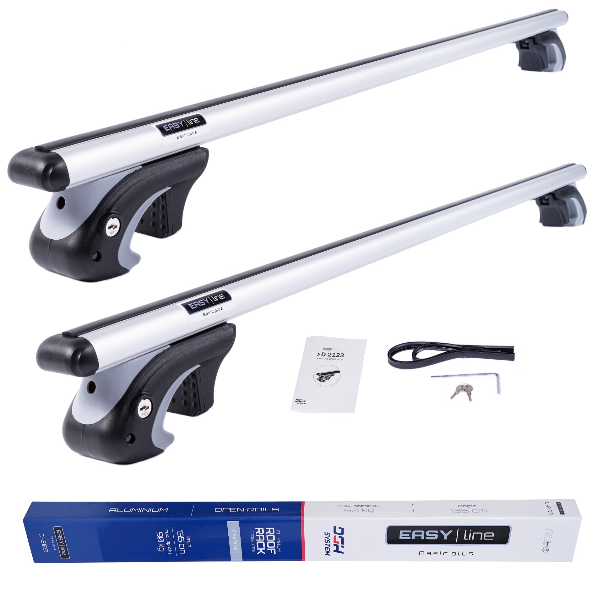 Bacas Barras de Techo RIELES Compatible con Ford TOURNEO Courier MONOVOLUMEN Desde 2013 MAX 90 kg 135 cm Aluminio