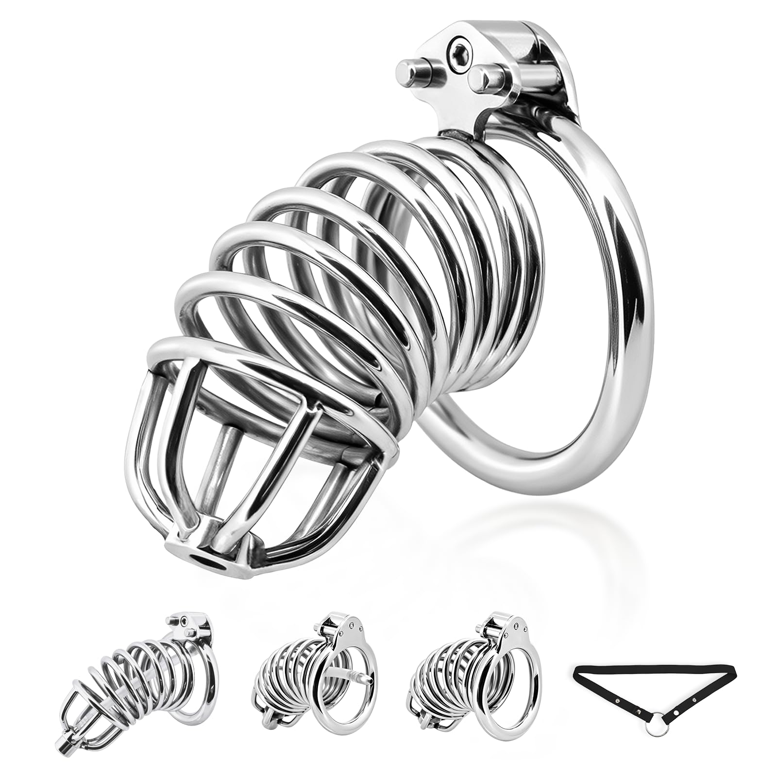 Metal Chastity Cage, 2IN1 Male Chastity Device Adult Toy for Men, 2in 50mm