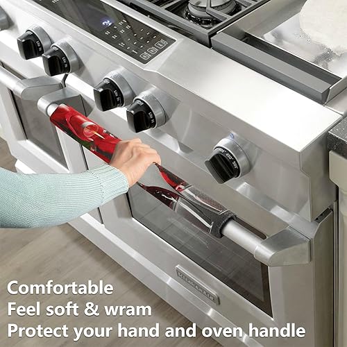 Miniatura 3 de KLL 2 unidades de fundas para manijas de puerta de refrigerador, lavavajillas, parrilla, microondas, gabinete, puerta, paño para proteger