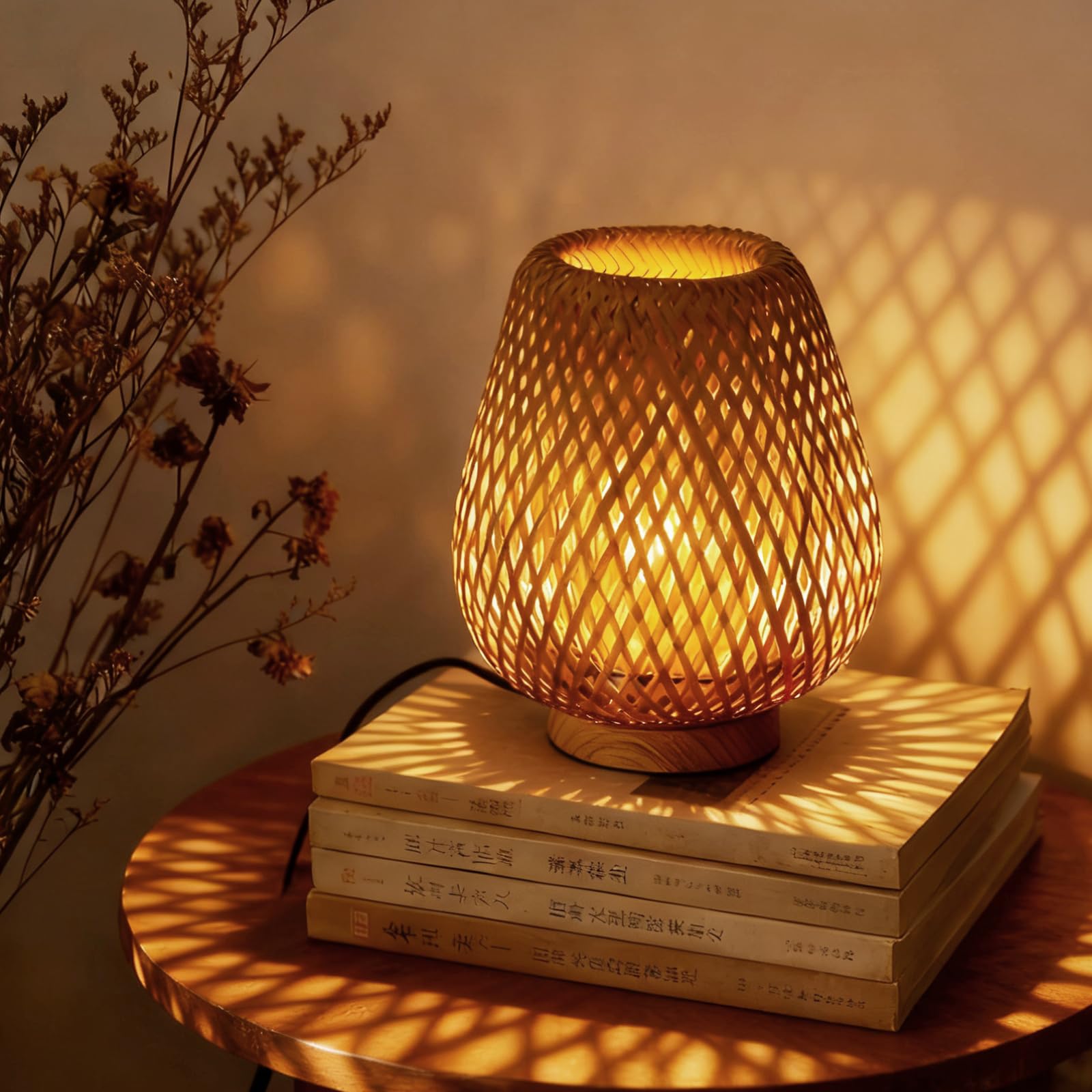 Photo 1 of URLIGHTS Bamboo Table Lamp - Green