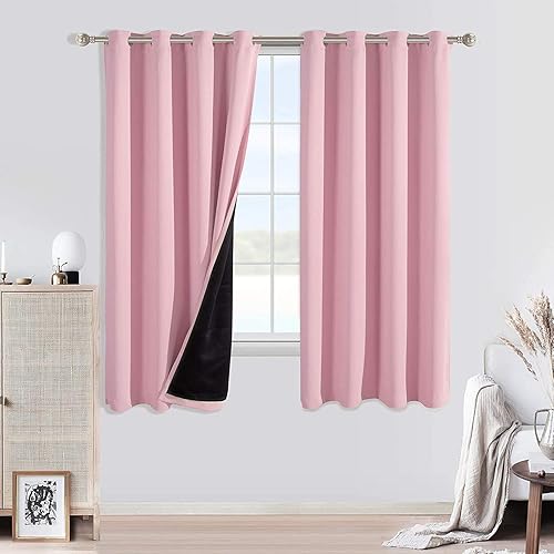 Wontex - Cortinas 100% opacas para habitación, 2 paneles de cortina con ojales.