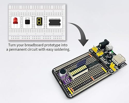 Miniatura 2 de ElectroCookie Placa de prototipo PCB soldable para electrónica de bricolaje, compatible con proyectos de soldadura Mini Arduino, chapado en oro