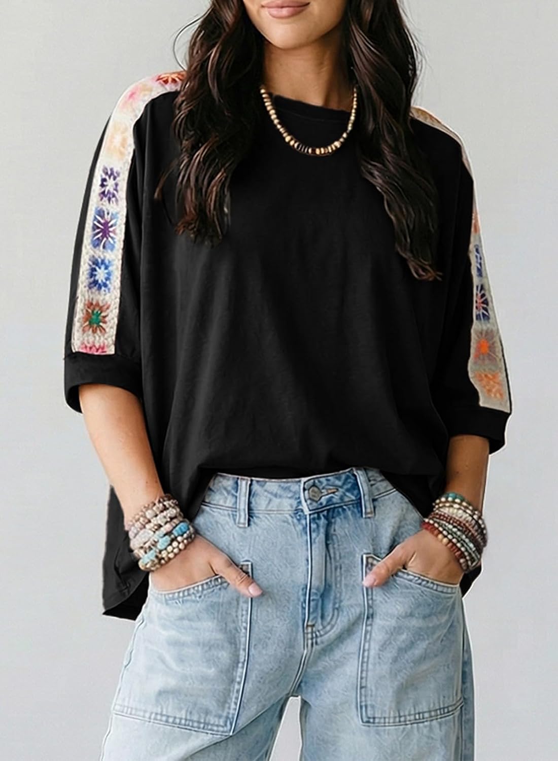 Dokotoo Women's Shirts Casual 2026 Beach Trendy Casual Summer Oversize Tops Vacation Embroidered Blouses - Image 4