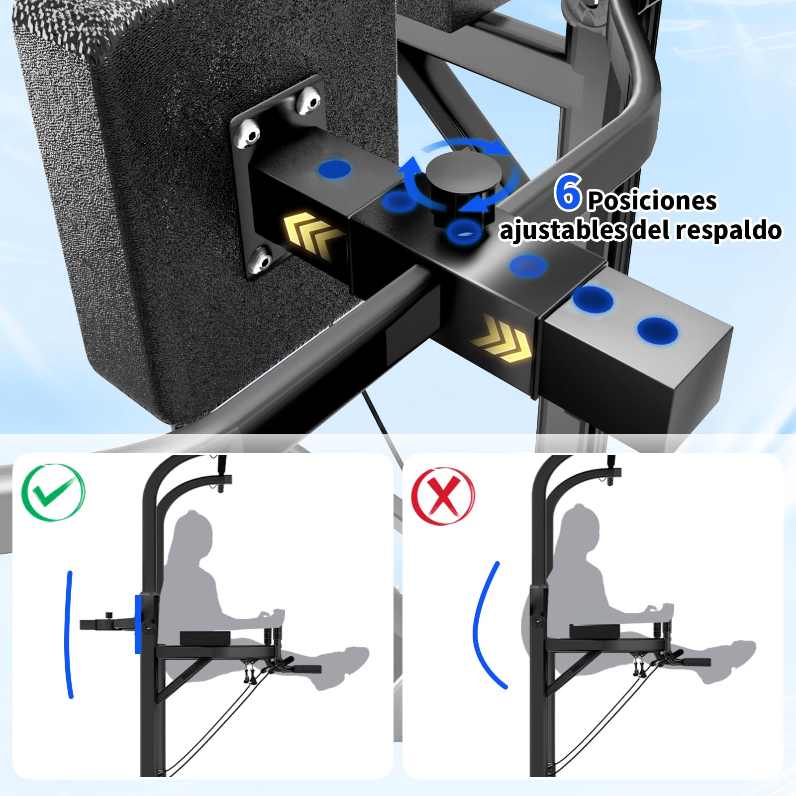 Power Tower Maquina Dominadas Ajustable en Altura en casa | Multifuncional, musculación, ejercicios corporales, estable y resistente, montaje rápido, ahorro de espacio