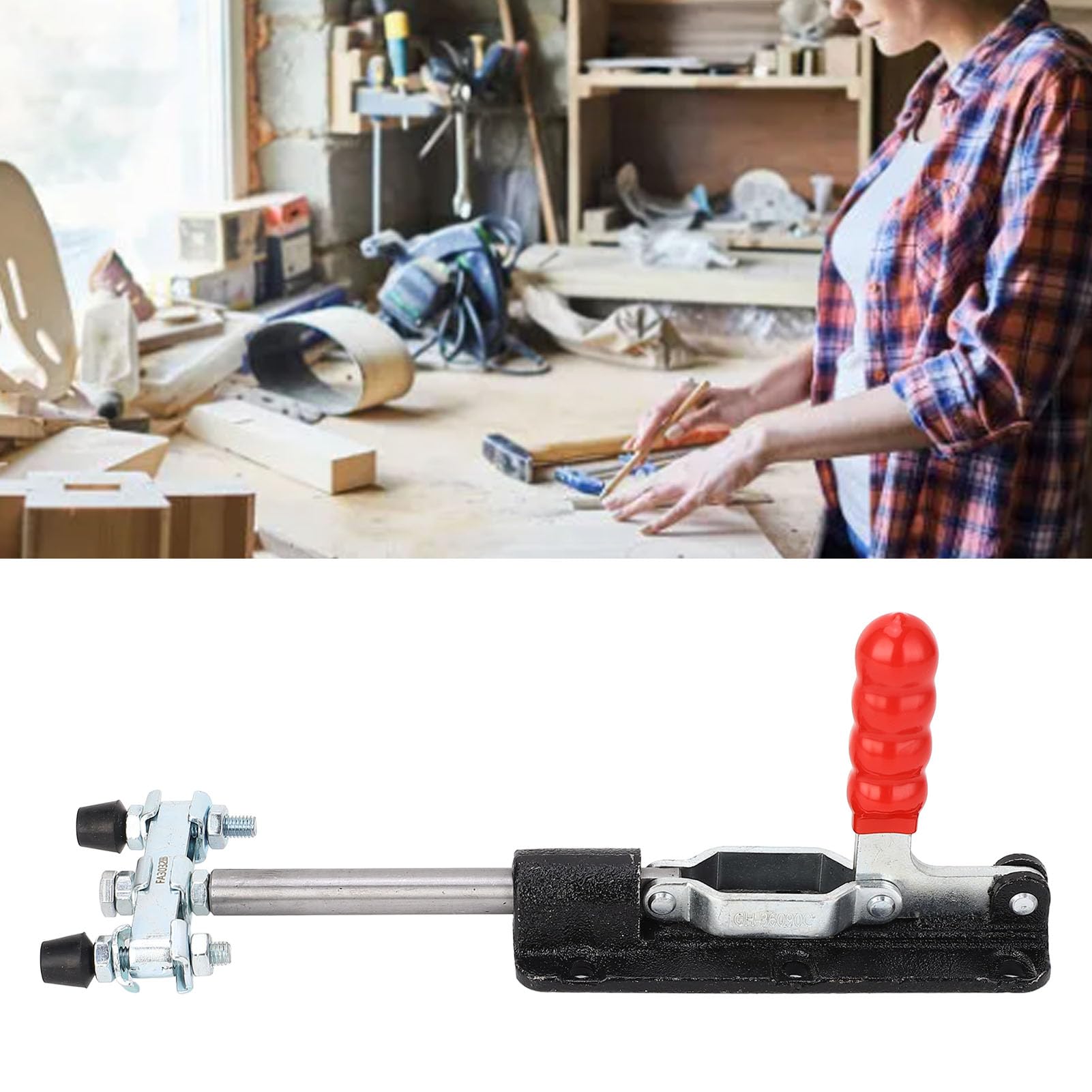 Morsetto Per Binario Seghetto Tipo F - Pressione 90 Kg, Sgancio Rapido, Punta In Gomma, Compatibile Con Molte Guide