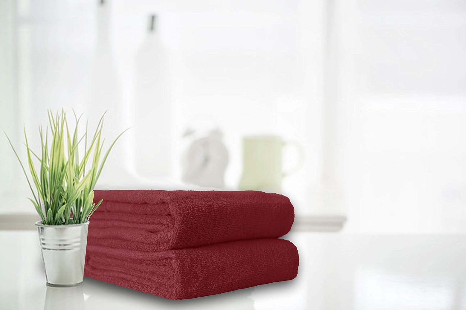 Elvana Home 4 Pack Bath Towel Set 27x54, 100% Ring Spun Cotton, Ultra Soft Highly Absorbent Machine Washable Hotel Spa Quality Bath Towels for Bathroom, 4 Bath Towels Peach: Kitchen & Dining