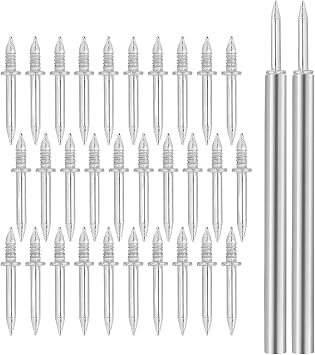 Double Headed Seamless Nails,200 pcs 2.5cm Carbon Steel Doubles Sided Traceless Nails with 2 Sleeve Tools,Invisible Double Headed Nail for Wood,Furniture Skirting Board Fixings,Thread Seamless Nail