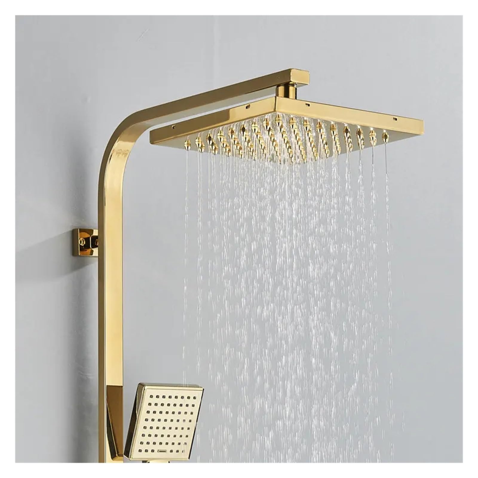 Robinet de bain chromé poli avec pommeau de douche et mitigeur eau chaude froide complet