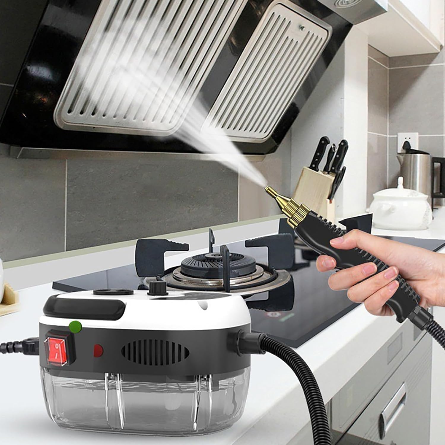 Limpiador A Vapor De Mano 2500W Alta Temperatura, Aparato Portátil Para Cocina Azulejos Juntas Coche Baño Y Suelo (B)