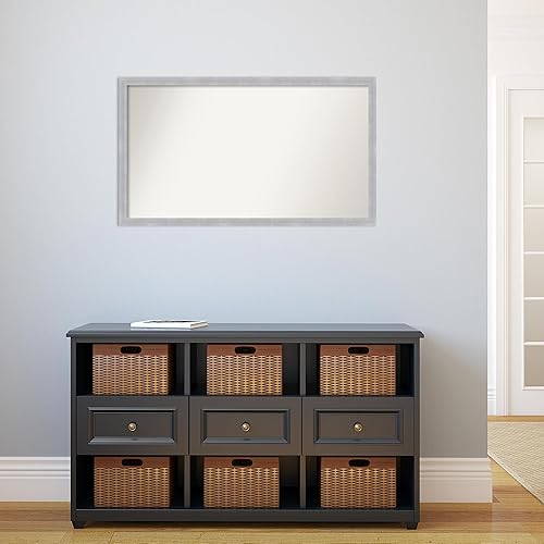 Miniatura 5 de Amanti Art Custom Mirror, Grace Brushed Nickel Narrow Bathroom Mirror, Wall Mirror or Bathroom Vanity Mirror Over Sink (22 x 38 in.) Non-Beveled