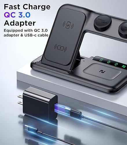 Miniatura 4 de Cargador inalámbrico para múltiples dispositivos iPhone y Samsung, estación de carga portátil de Apple para iPhone 1514131211ProMaxPlus, para Apple