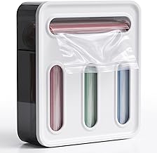 Ziploc Bag Organizer, 4-in-1 Food Storage Bag Holder & Dispenser, Wall Mounted & Drawer Organizer for Kitchen, Zip Lock Storage Organizer Box (ND-3169)