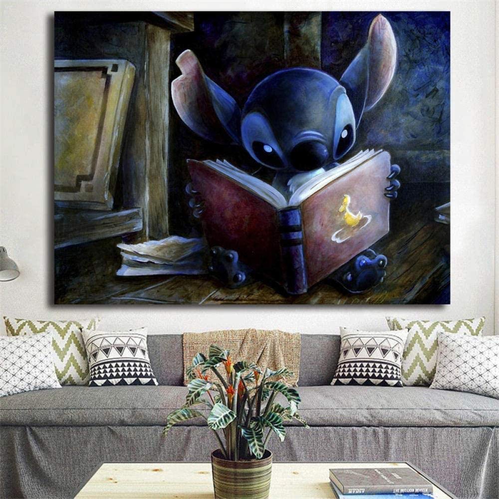 Amazon Rynnz リロとスティッチミニマリスト壁アートキャンバスポスターとプリントキャンバス絵画装飾画像寝室の家の装飾 60 X 80 Cm 23 6 X 31 5インチ フレームなし ウォールステッカー オンライン通販