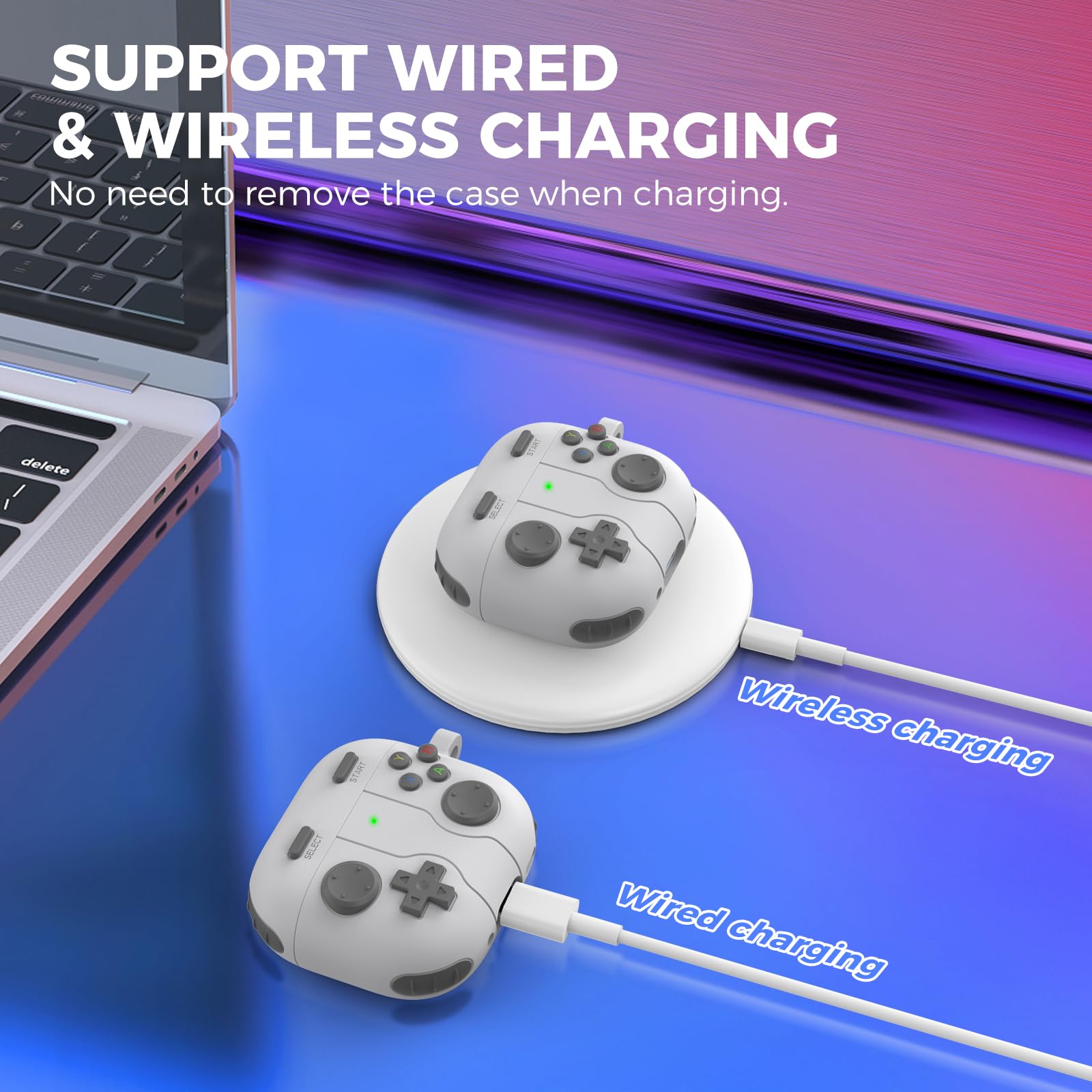 AhaStyle AirPods 4 Custodia Cover con Kit Pulizia Retro Handheld Game Console Design per AirPods 4a Generazione Custodia Morbida Pelle Protettiva in Silicone per Apple AirPods4 2024 Custodia Ricarica