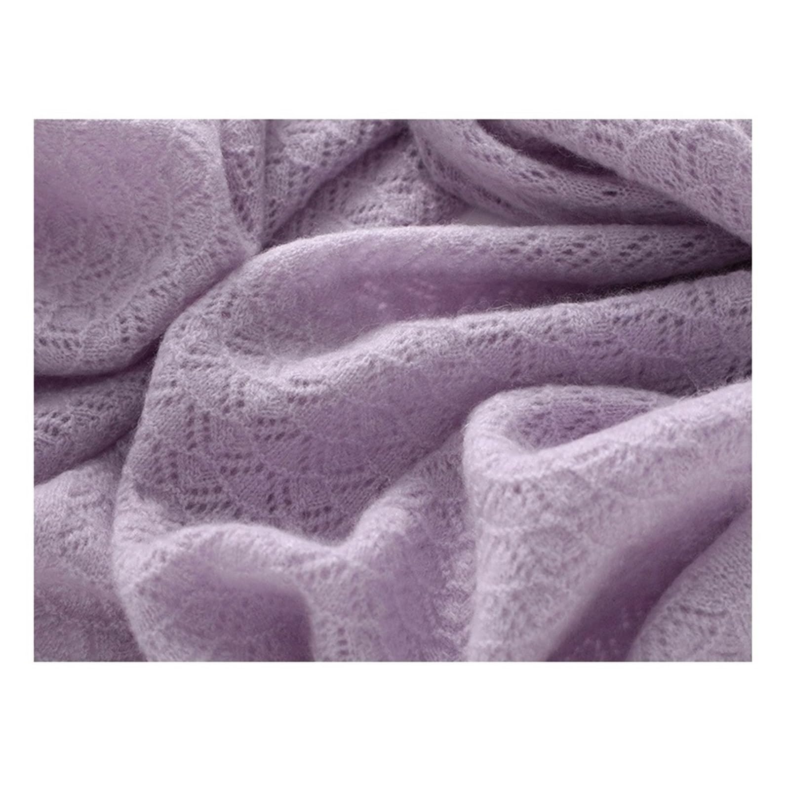 Scialle per donna Sciarpa in cashmere viola da donna, lunga e calda, lavorata a maglia cava