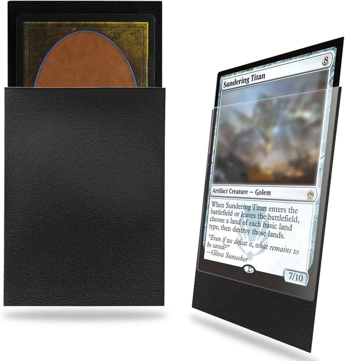 Fabmaker Black Card Sleeves 200 Pack Compatible with MTG Card Sleeves Sturdy Matte Back Finish, Perfect Shuffling - Protect All Your Trading Collectible Cards, Never Tear 66x91mm