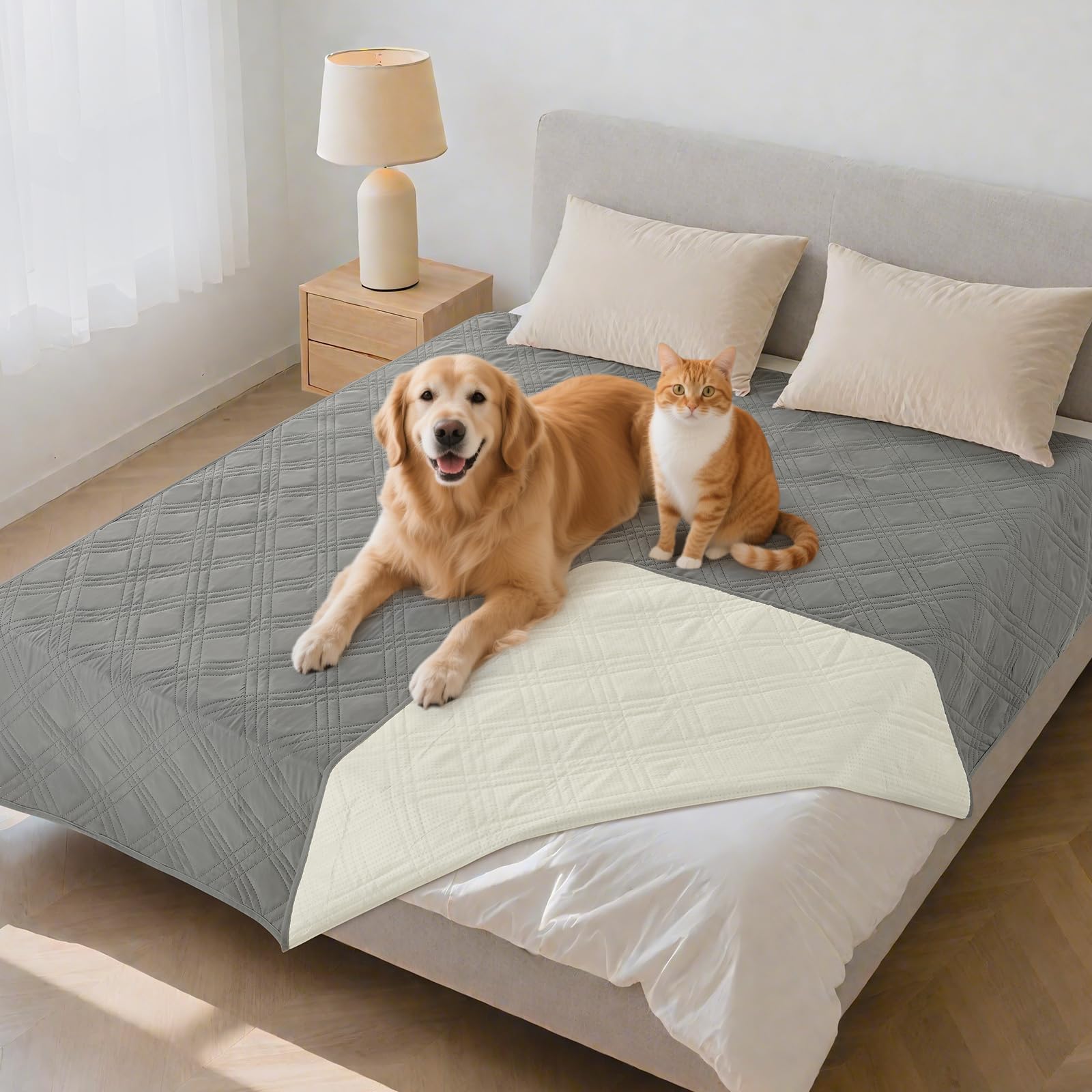 PICK FOR LIFE wasserdichte Hundedecke, 208x259cm rutschfeste Hundedecken als Schutz für Sofa & Bett. Waschbare Haustierdecke, ideal für große, kleine Hunde