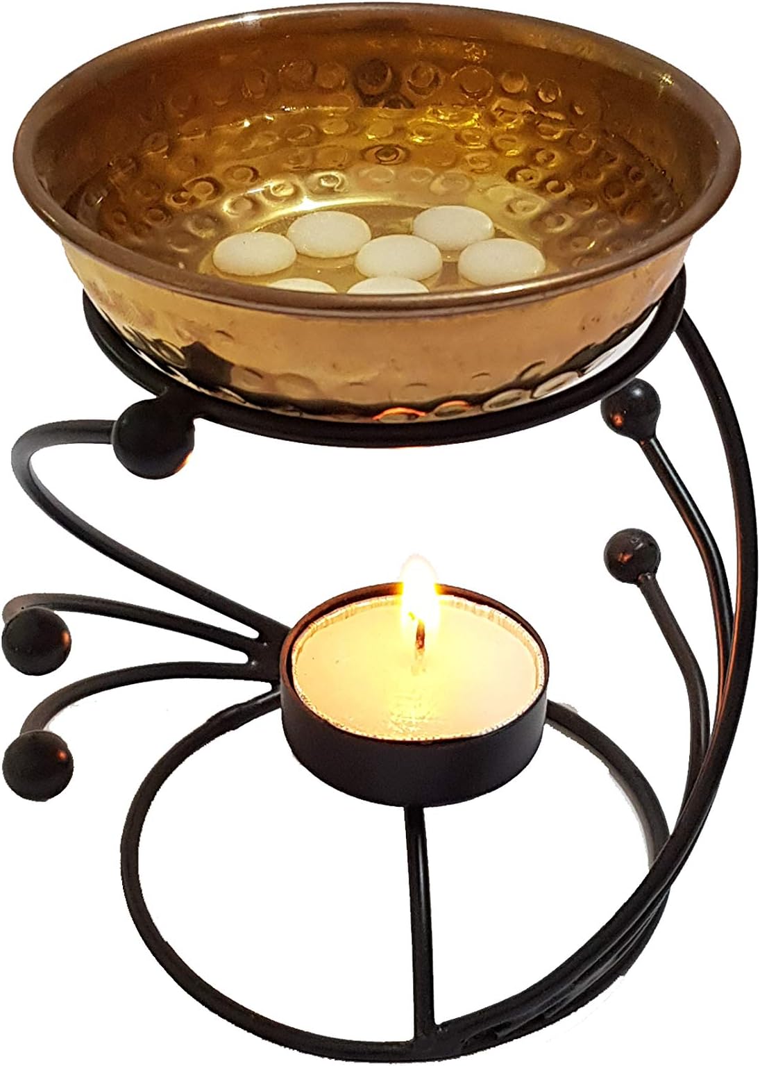 Pure Source India Camphor Lamp/Aroma Lamp, Suitable to Use As Kapoor Burner Or Aroma Burner (Metal), Mix, 3.75 X 5 Inch