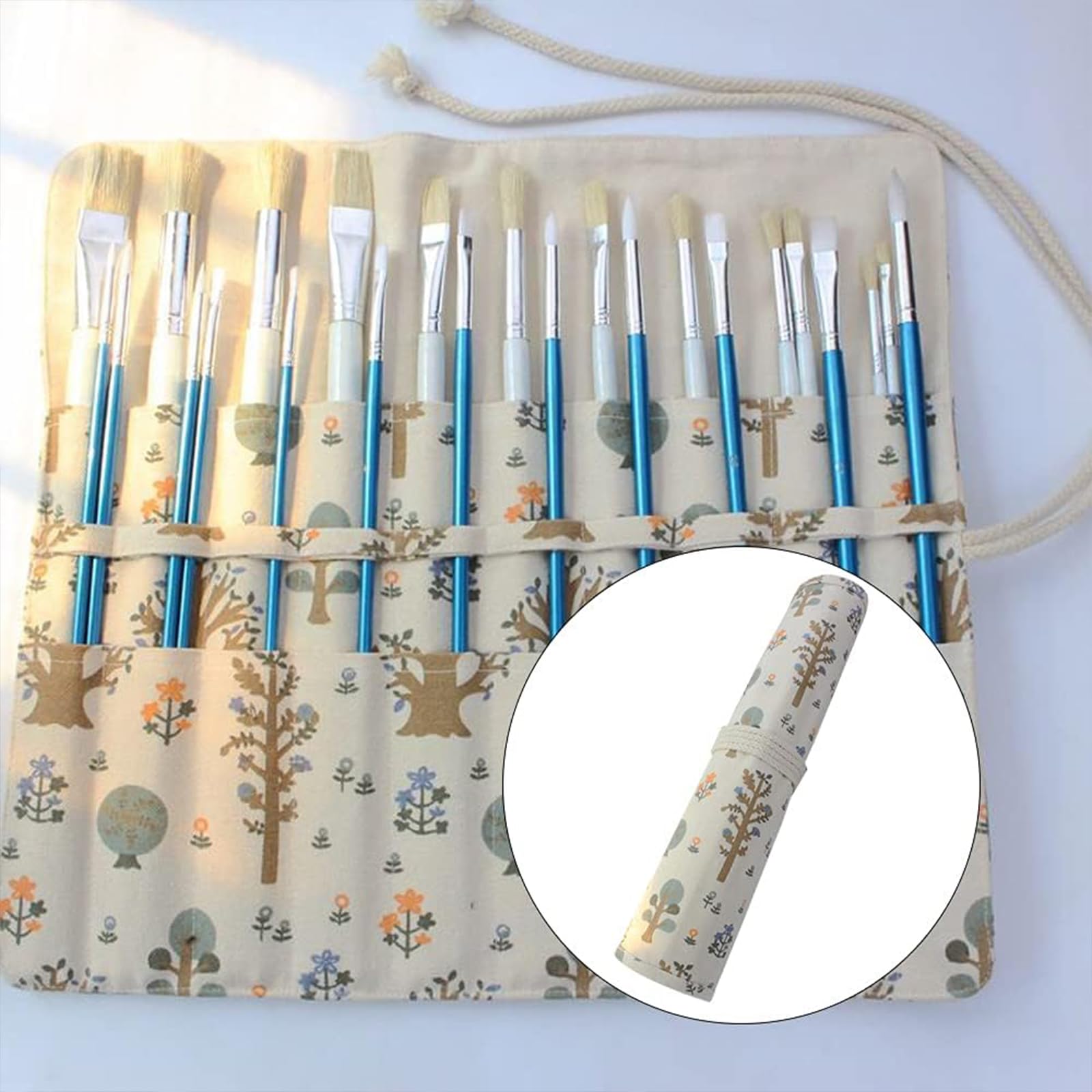 Estuche Pinceles Pintura YiJPXinADZ - 20 Ranuras Lona Enrollable Para Artistas