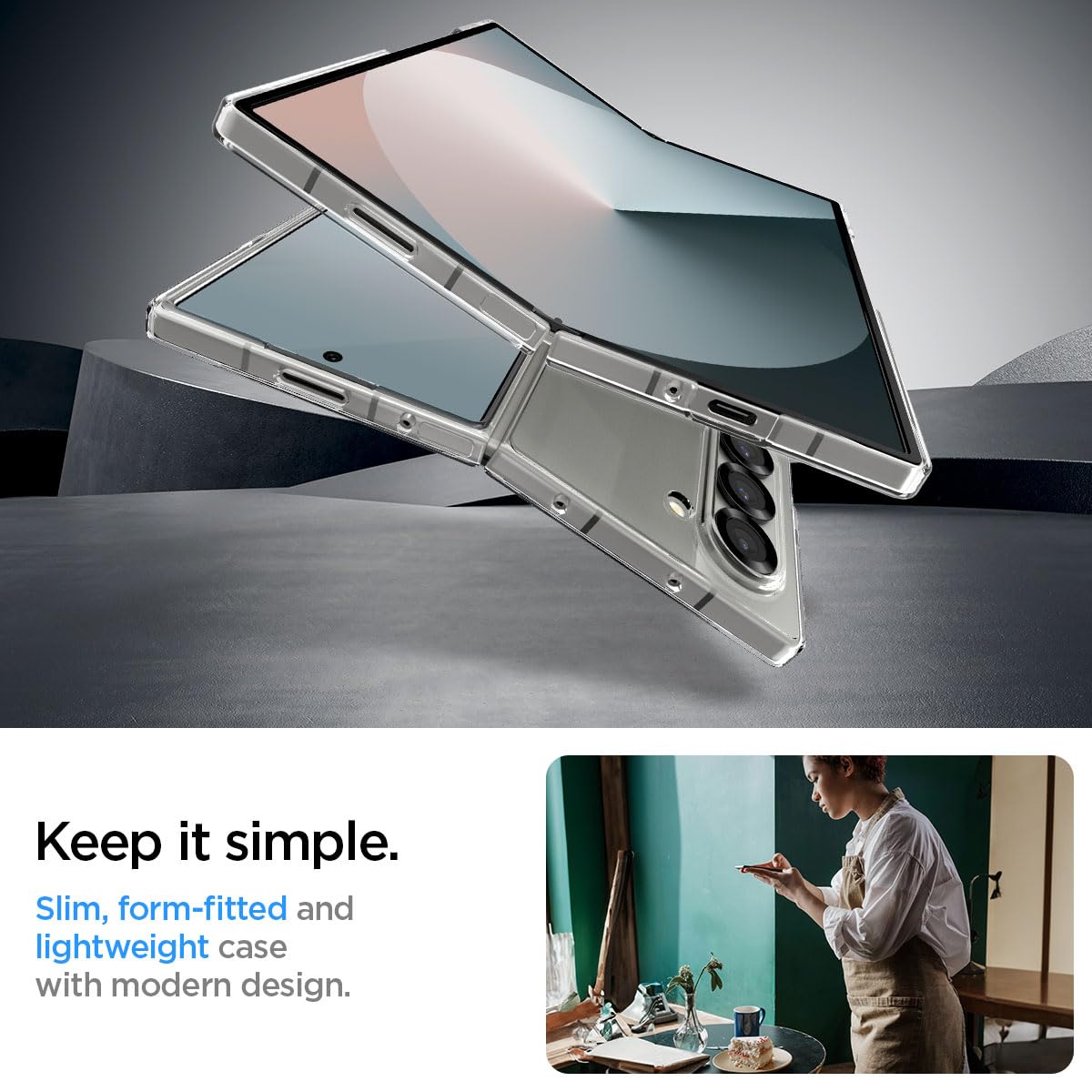 Spigen Cover Air Skin Compatibile con Samsung Galaxy Z Fold 6 - Trasparente