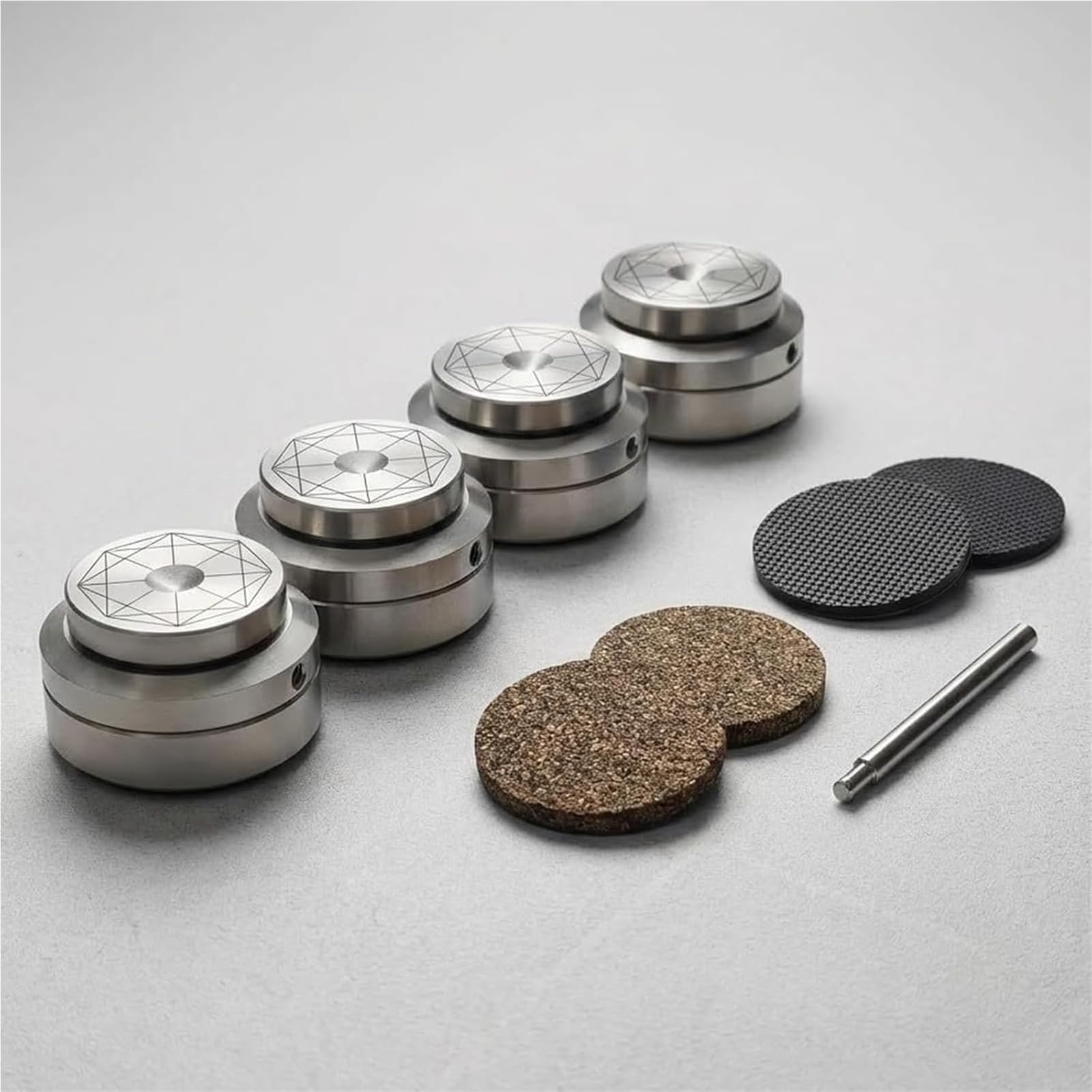 Protezione for Pavimento a Molla in Acciaio Inossidabile, Giradischi in Alluminio Ammortizzatore Altoparlante Piedini Ammortizzatore Protezione for Pavimento